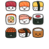 Sushi Funny Japanese Food Sashimi Cute