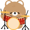 Bear Drummer Pop Art