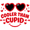 Cooler als Amor Retro-Herzen