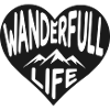 Wanderfull Life Wander-Herz mit Bergsilhouette