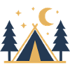 Camping Tent Forest Night Icon