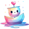 Kunterbuntes Herzboot Kawaii