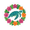 Turtle in Hibiscus Circle