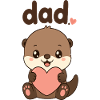 Papa Otter Heart Illustration