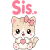 Sœur Chat Cœur Kawaii