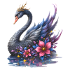 Fantasy floral swan