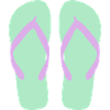 Mint Flip Flops Lavender Straps