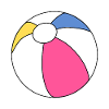Lebendiger Strandball-Splash