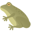 Emerald Frog Silhouette on Earthy Tones