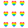 LGBT Pride Rainbow Hearts 