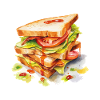 Triple toast sandwich motif