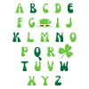 Irisches Alphabet-Kleeblatt-Design