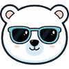 Cute Polar Bear Blue Glasses