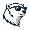 Polar bear in glasses
