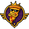 Royal pizza with sunglasses