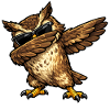 Dabbing Eagle Owl