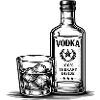 Monochrome Vodka Sketch Bottle