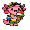 Sonnige Eis-Kreatur mit Hut