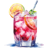 Verre aquarelle à cocktail tropical