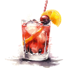 Verre d’eau aquarelle agrumes
