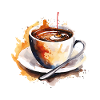 Aquarell Kaffee – Farbexplosion