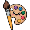 Painter Brush and Paint Palette