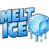 Melt Eis Eiswürfel Typo