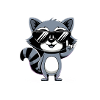 Cool raccoon with sunglasses