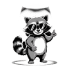 Raccoon with sunglasses