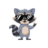 Raccoon with sunglasses