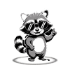 Raccoon with sunglasses
