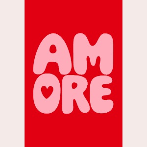 AMORE Różowo-Czerwony PLAKAT Design