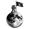 Moon flag with skirt sign