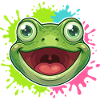 Éclaboussure joyeuse de grenouilles