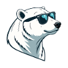 Polar bear in glasses