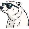 Cool Polar Bear with Glasses