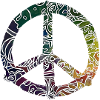 Kaleidoscope Peace-Sign Pattern