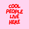 Minimalist COOL PEOPLE LIVE HERE Graphic Tee Desgn