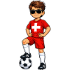 Football Young Switzerland Fan Swiss Flag