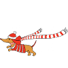 Dackel durch den Schnee