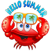 Crab Cute Summer Cartoon Wearing Sunglasses