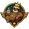 Königlicher Chiller-Sloth mit Kaffee
