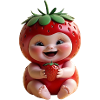Strawberry Baby Smiling Motif