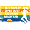 Courir, jogging, drôle, dire Sunrise Rétro