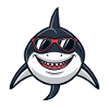 Requin Hipster Lunettes Rouges