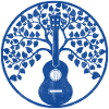 Mandala d’arbre à ukulélé bleu