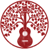 Ukulele tree mandala red