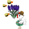 Lavender Flowers Gardener Chicken with Bees