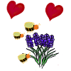 Heart Blossoms Garden Insects Bees