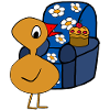 Poulet de fauteuil après le travail